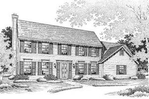Colonial Exterior - Front Elevation Plan #50-187