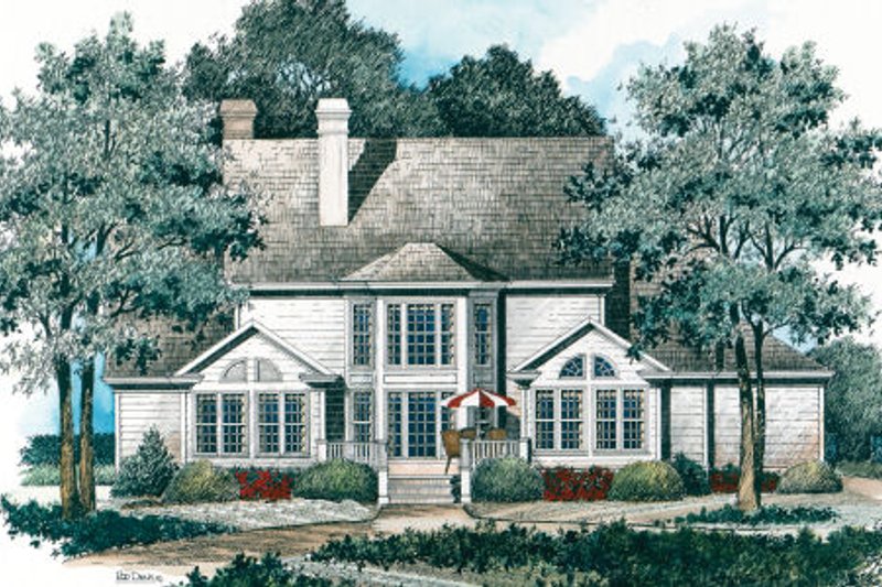 House Plan Design - Exterior - Rear Elevation for Colonial House Plan #429-21 - 4 bed, 3.5 bath