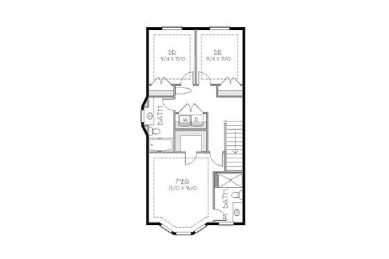 Floor Plan - Upper Floor for Traditional House Plan #423-26 - 3 bed, 2.5 bath