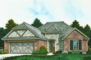 Exterior - Front Elevation for European House Plan #310-1285 - 3 bed, 2 bath