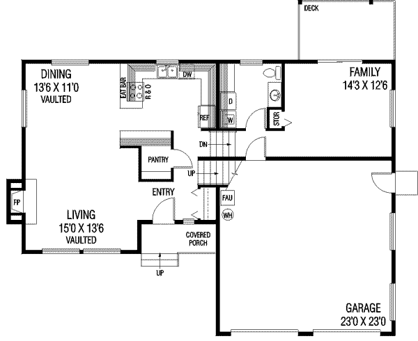 Traditional Floor Plan - Main Floor Plan #60-343