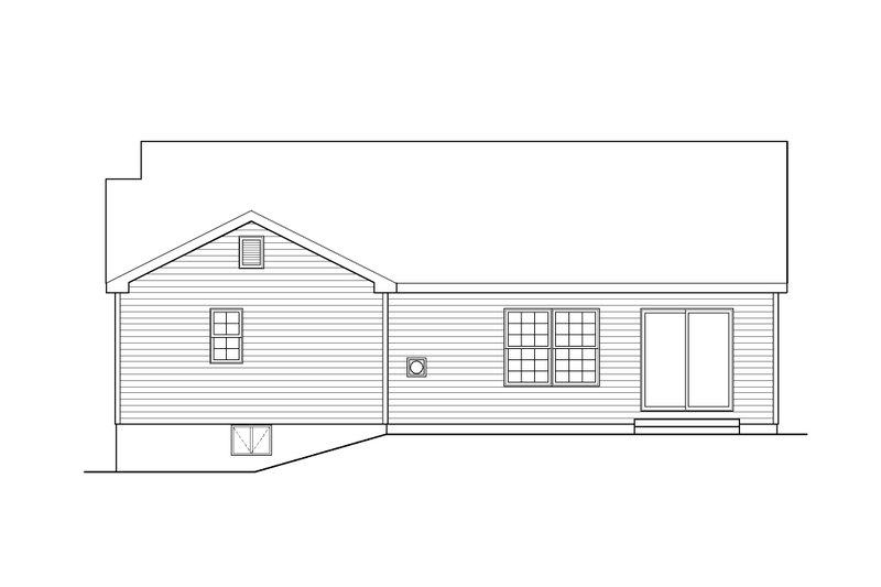 House Blueprint - Exterior - Rear Elevation for Ranch House Plan #22-579 - 3 bed, 2.5 bath