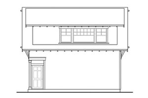 Exterior - Rear Elevation for Craftsman House Plan #124-635, 1 bath
