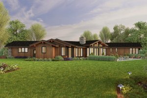 Exterior - Rear Elevation for Contemporary House Plan #48-1050 - 3 bed, 3.5 bath