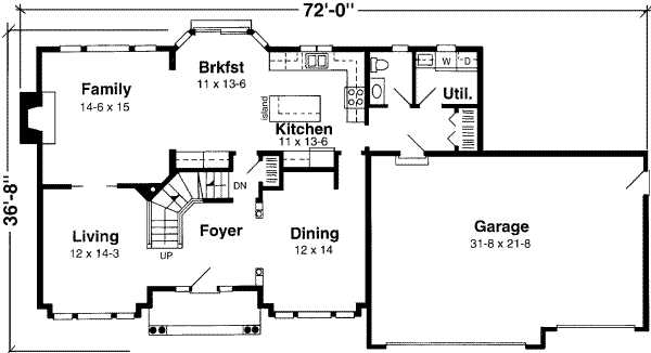 Traditional Floor Plan - Main Floor Plan #312-146