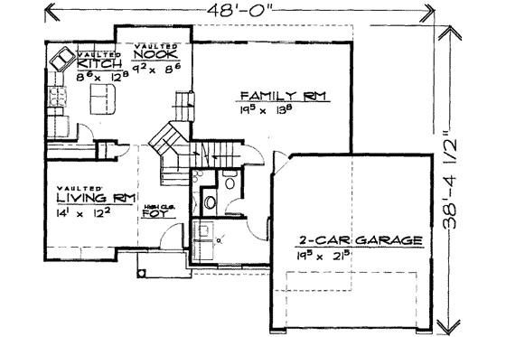Floor Plan - Main Floor for Traditional House Plan #308-145 - 3 bed, 2.5 bath