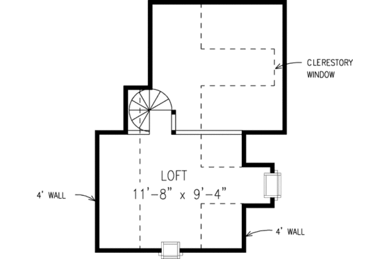 Floor Plan - Upper Floor for Cottage House Plan #410-165 - 1 bed, 1 bath