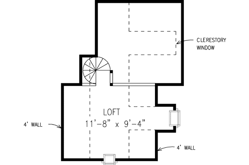 Dream House Plan - Floor Plan - Upper Floor for Cottage House Plan #410-165 - 1 bed, 1 bath