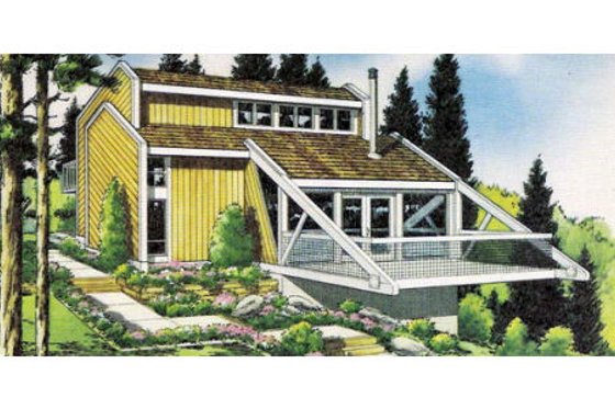 Exterior - Front Elevation for Contemporary House Plan #312-818 - 3 bed, 2 bath
