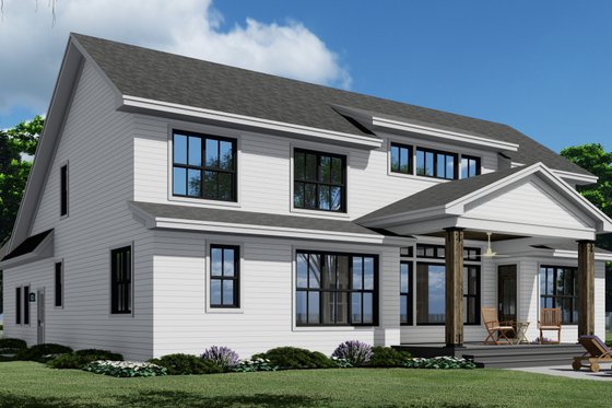 Exterior - Rear Elevation 2 for Farmhouse House Plan #51-1207 - 5 bed, 3.5 bath