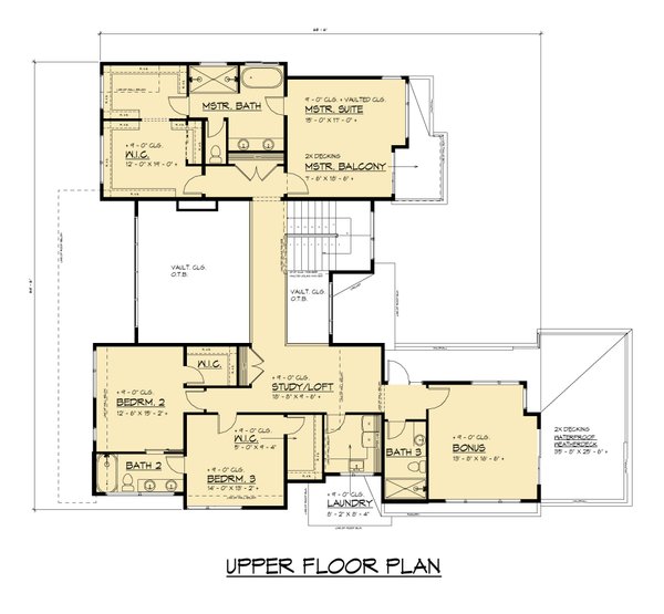 Contemporary Floor Plan - Upper Floor Plan #1066-308