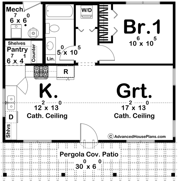 Dream House Plan - Adobe / Southwestern Floor Plan - Main Floor Plan #455-438