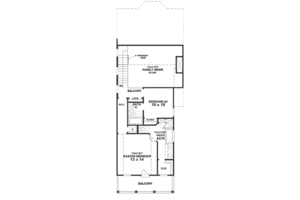 Floor Plan - Upper Floor for Southern House Plan #81-111 - 2 bed, 2.5 bath
