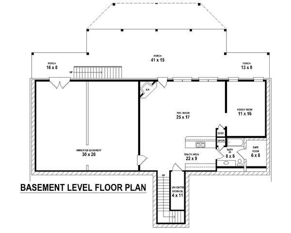 Lower level Floor Plan - 5500 square foot European home