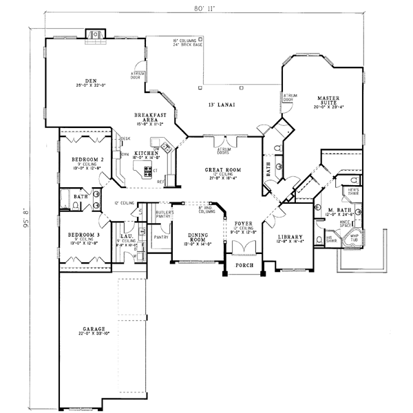 Floor Plan - Main Floor Plan #17-1045