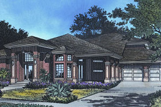 Exterior - Front Elevation for European House Plan #417-339 - 4 bed, 3 bath