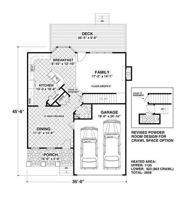 Architectural House Design - Craftsman Floor Plan - Main Floor Plan #56-722