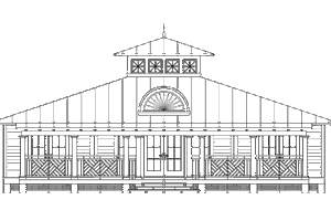 Exterior - Rear Elevation for Beach House Plan #426-7 - 3 bed, 2 bath