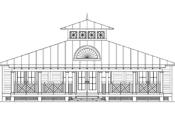 Exterior - Rear Elevation for Beach House Plan #426-7 - 3 bed, 2 bath