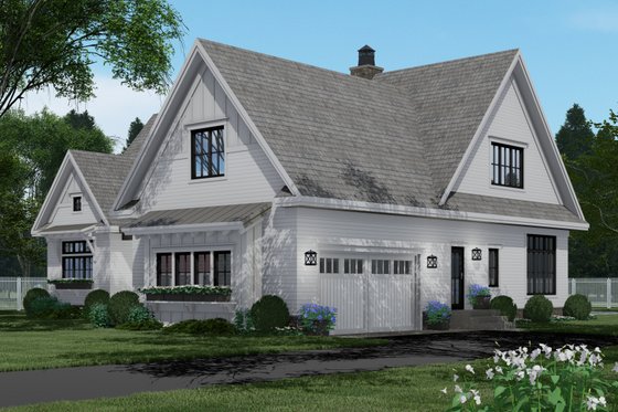 Exterior - Rear Elevation 1 for Farmhouse House Plan #51-1156 - 4 bed, 4 bath