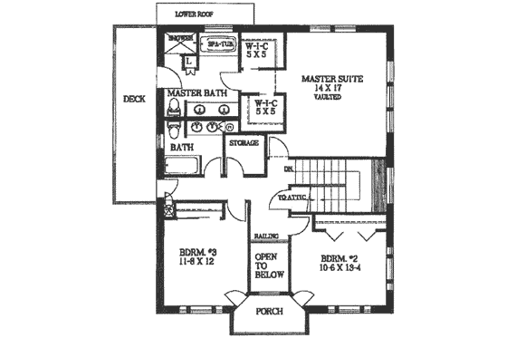 Floor Plan - Lower Floor for Traditional House Plan #117-130 - 3 bed, 3 bath