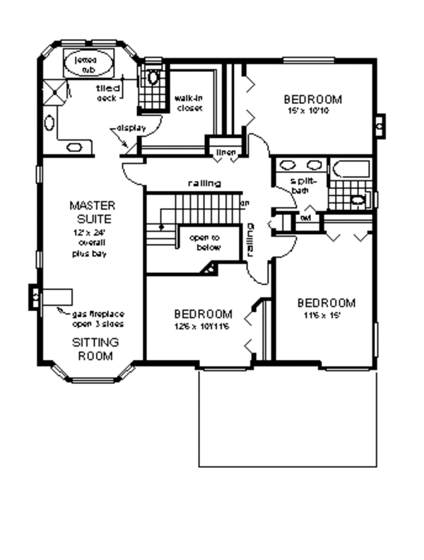 House Blueprint - Traditional Floor Plan - Upper Floor Plan #18-232