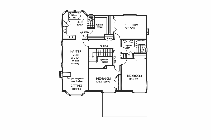 Dream House Plan - Floor Plan - Upper Floor for Traditional House Plan #18-232 - 4 bed, 2.5 bath