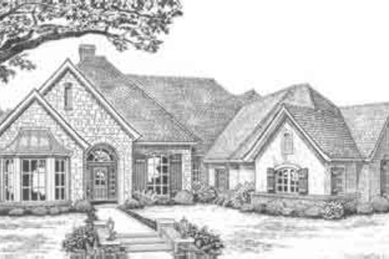 Exterior - Front Elevation for European House Plan #310-387 - 4 bed, 3.5 bath