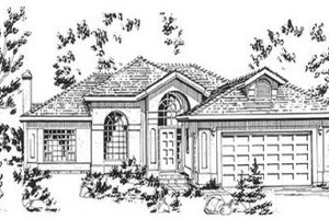European Exterior - Front Elevation Plan #18-9338