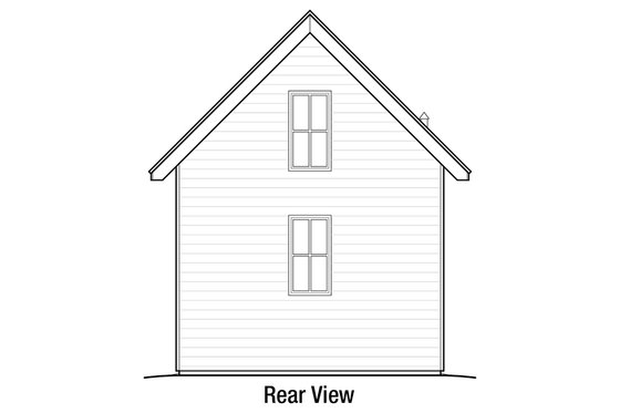 Exterior - Rear Elevation for Cottage House Plan #915-3 - 1 bed, 1 bath