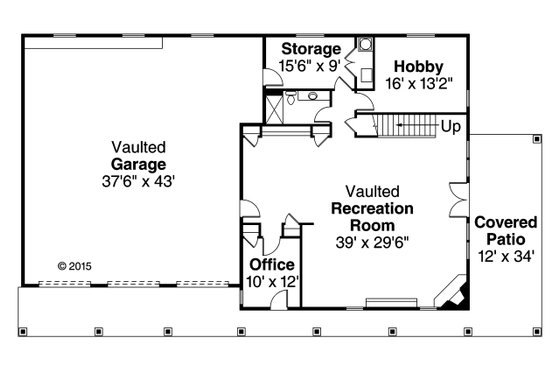 Floor Plan - Main Floor for Country House Plan #124-991, 1 bath