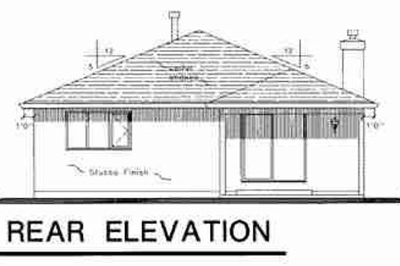 Exterior - Rear Elevation for Traditional House Plan #18-9057 - 2 bed, 2 bath