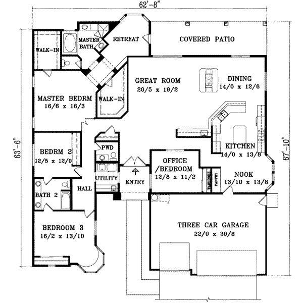 Traditional Floor Plan - Main Floor Plan #1-971