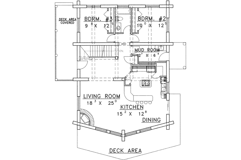 Home Plan - Floor Plan - Main Floor for Traditional House Plan #117-370 - 6 bed, 3 bath