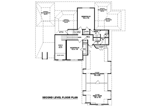 Floor Plan - Upper Floor for European House Plan #81-1171 - 3 bed, 3 bath