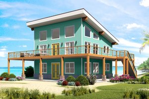 Beach Exterior - Front Elevation Plan #932-799