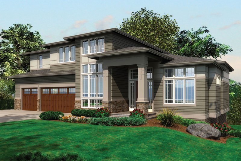 Home Plan - Contemporary House Plan front elevation