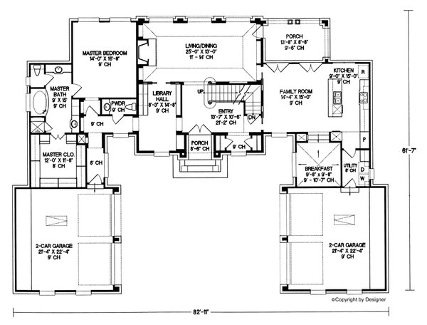 European Floor Plan - Main Floor Plan #20-1118