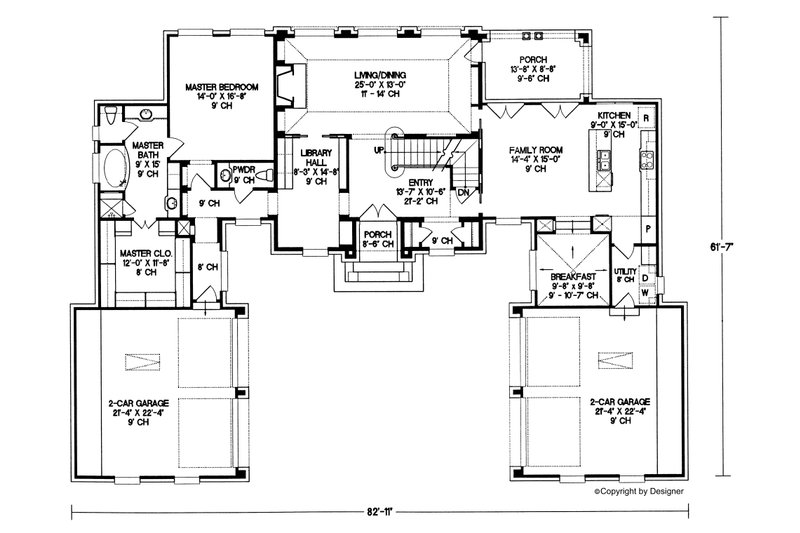 Architectural House Design - Floor Plan - Main Floor for European House Plan #20-1118 - 4 bed, 3.5 bath