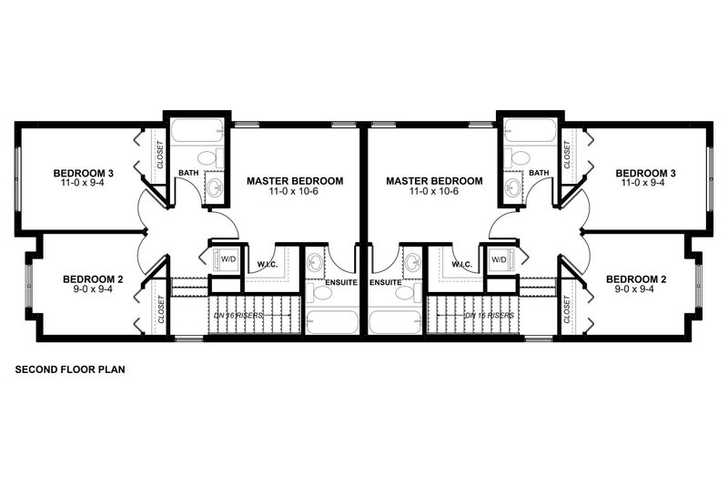 Home Plan - Floor Plan - Upper Floor for Contemporary House Plan #126-274 - 3 bed, 2.5 bath
