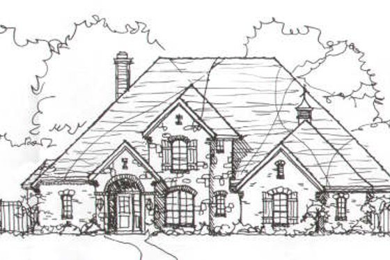 Exterior - Front Elevation for European House Plan #141-225 - 4 bed, 3 bath