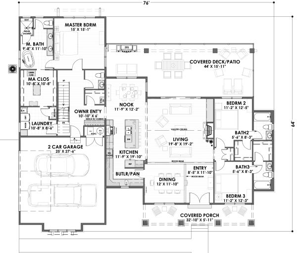 Home Plan - Farmhouse Floor Plan - Main Floor Plan #1069-17