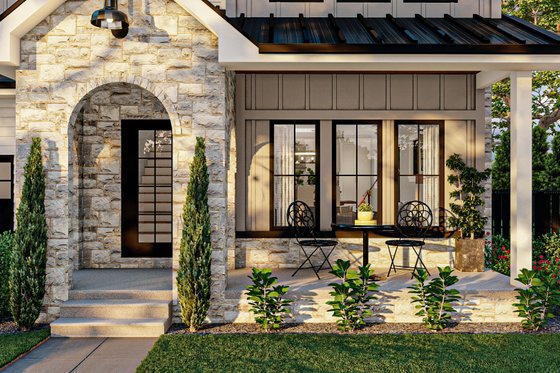 Exterior - Covered Porch for Farmhouse House Plan #455-309 - 3 bed, 2.5 bath