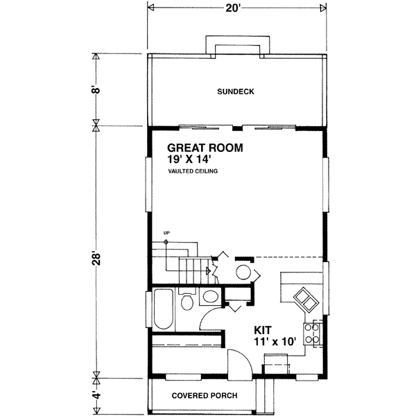 House Blueprint - Cottage Floor Plan - Main Floor Plan #118-107