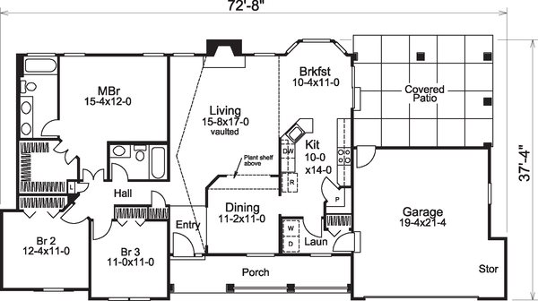 Home Plan - Traditional Floor Plan - Main Floor Plan #57-584