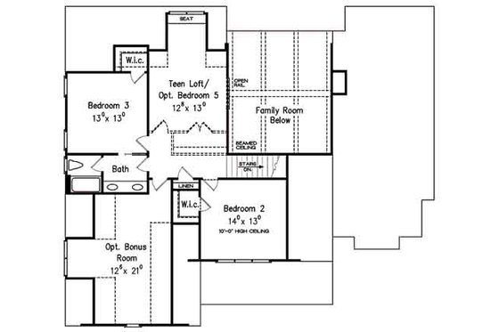 Floor Plan - Upper Floor for Traditional House Plan #927-26 - 4 bed, 3 bath