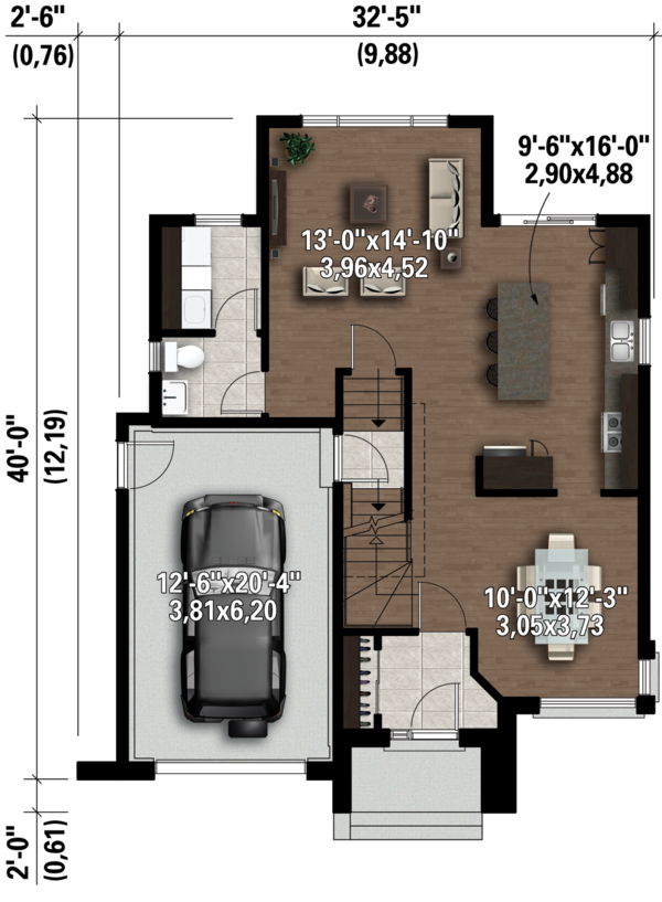 Contemporary Floor Plan - Main Floor Plan #25-4607