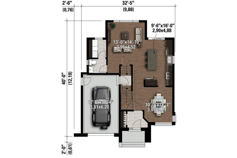 Dream House Plan - Floor Plan - Main Floor 1 for Contemporary House Plan #25-4607 - 4 bed, 1 bath