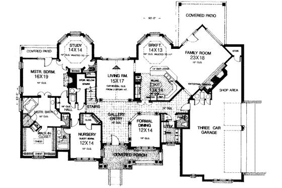 Floor Plan - Main Floor for European House Plan #310-229 - 4 bed, 3.5 bath