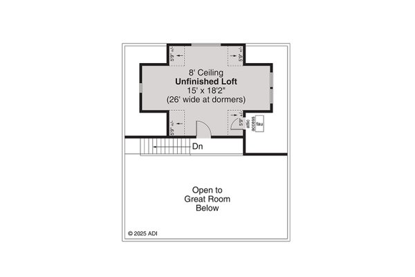 House Blueprint - Bungalow Floor Plan - Upper Floor Plan #124-1345